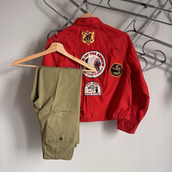 Vintage 60s Boys Scouts Of America Red Jacket Patched Jacket With‎ Pants Talon